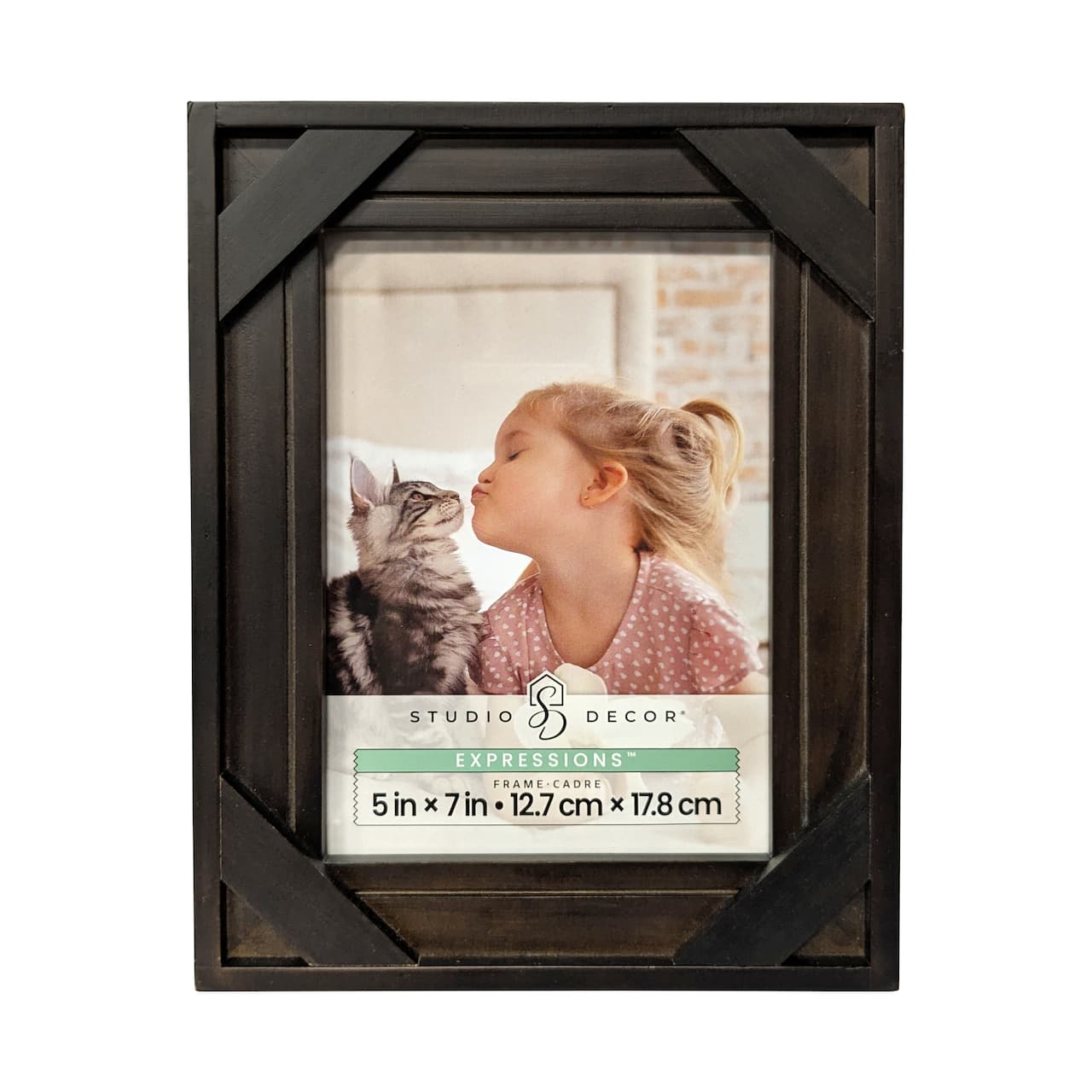 Expressions™ 5" x 7" Espresso Cross-Corner Wood Frame by Studio Décor®
